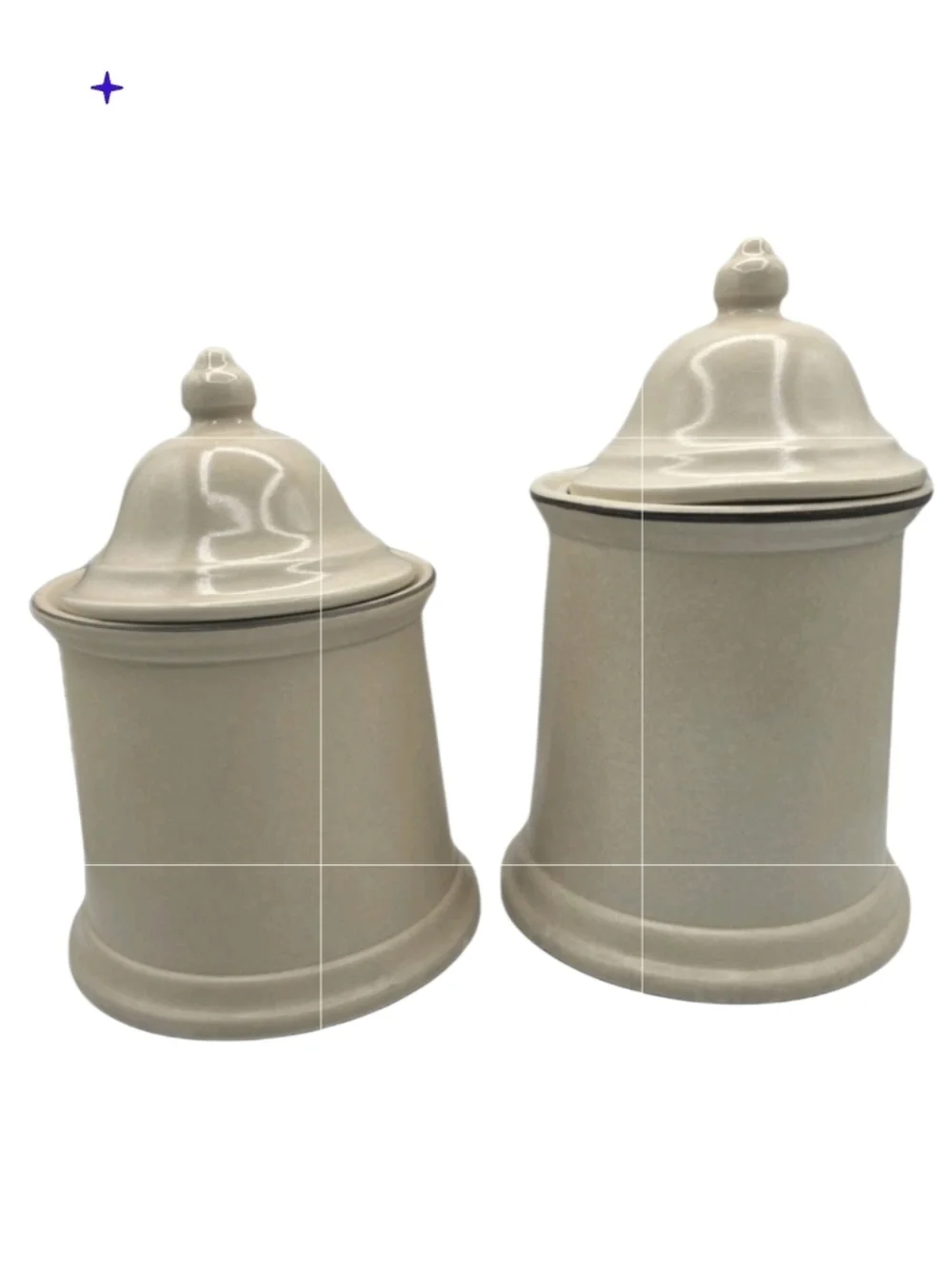 Vintage Pfaltzgraff Coffee Sugar Ceramic Cannister set Of 2 No Chips Beige Cream